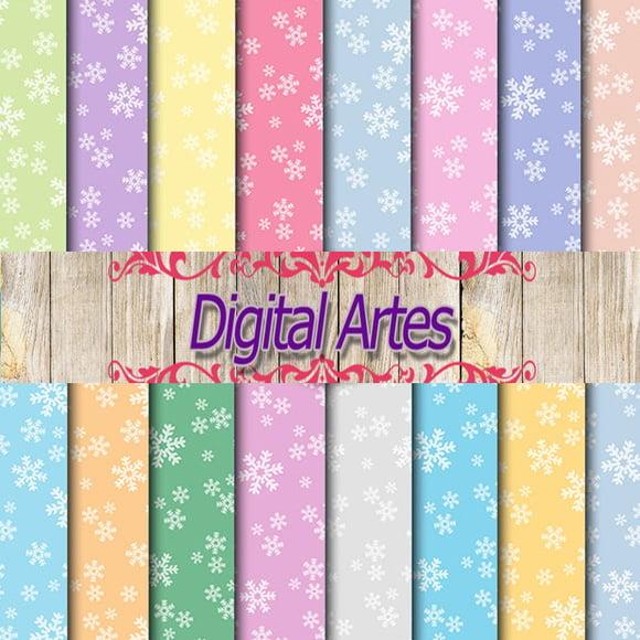 Kit Digital Papéis Flocos de Neve