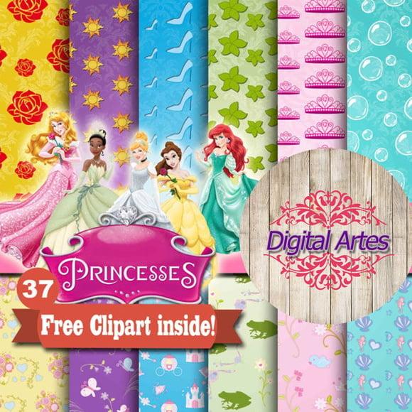 Kit Digital Papéis Princesas