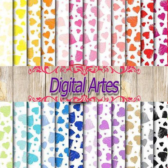 Kit Digital Papéis Coração