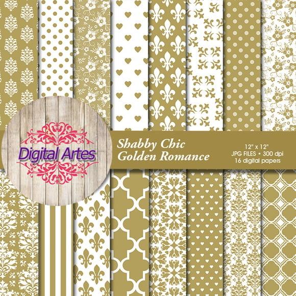 Kit Digital Papéis Dourado