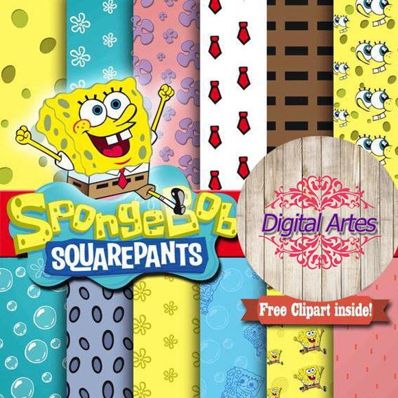 Kit Digital Papéis Bob Sponja