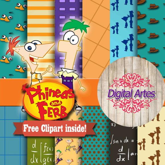 Kit Digital Papéis Phineas e Ferb