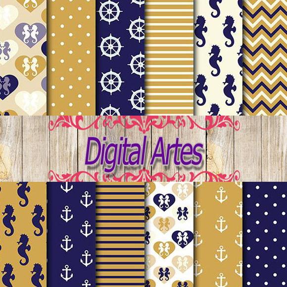 Kit Digital Papéis Náutico