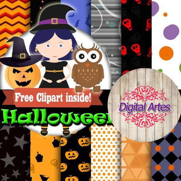 Kit Digital Papéis Dia Das Bruxas (Halloween)