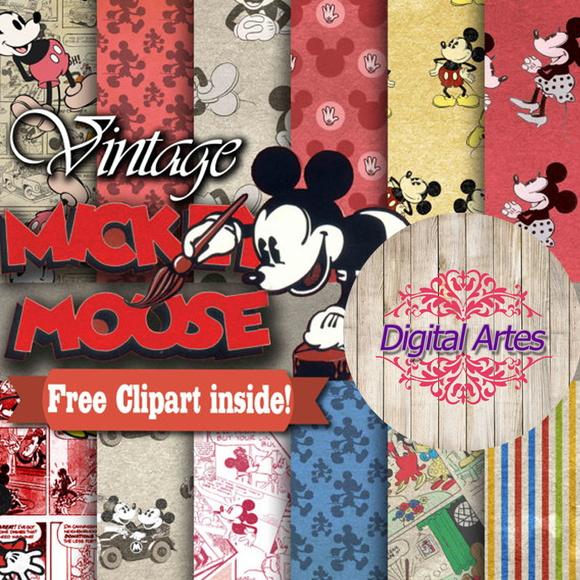 Kit Digital Papéis Mickey