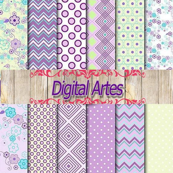 Kit Digital Papéis Roxo