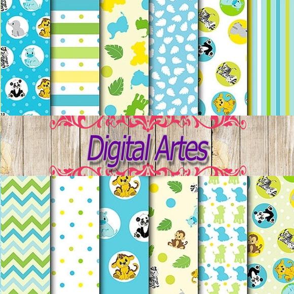 Kit Digital Papéis Filhotes da Floresta