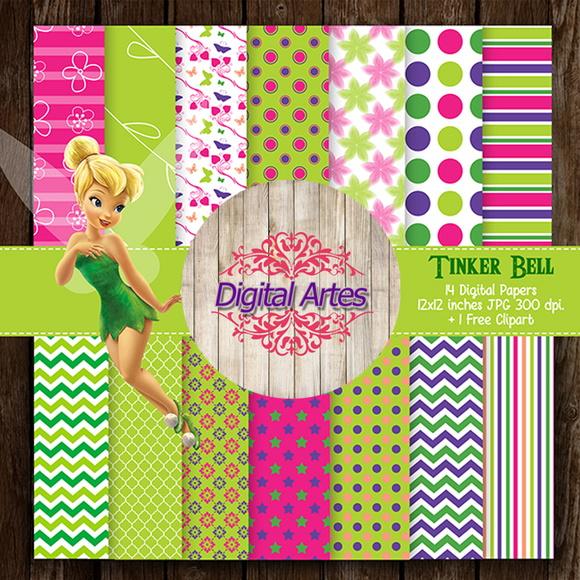 Kit Digital Papéis Tinker Bell