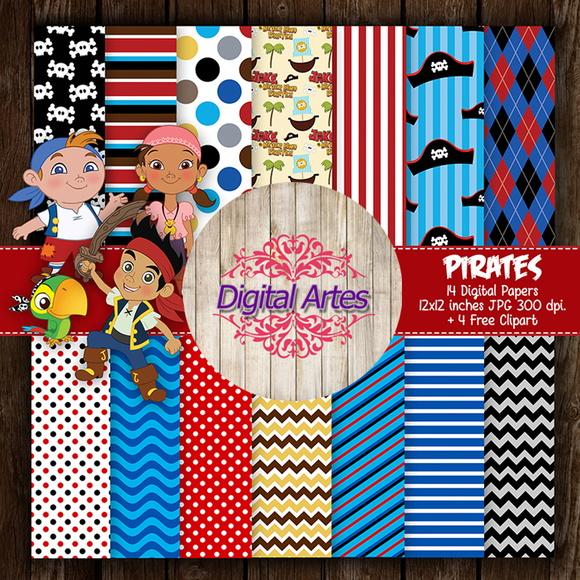 Kit Digital Papéis Piratas