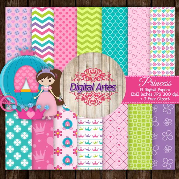 Kit Digital Papéis Princesa