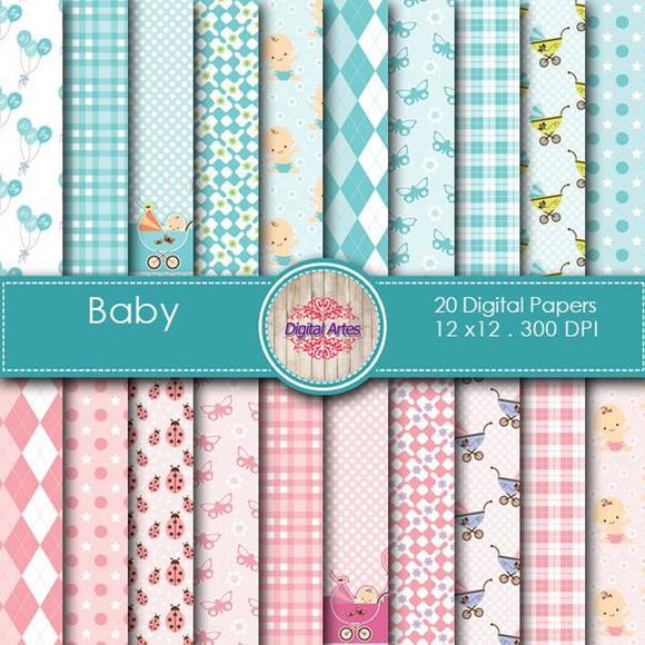 Kit Digital Papéis Bebê
