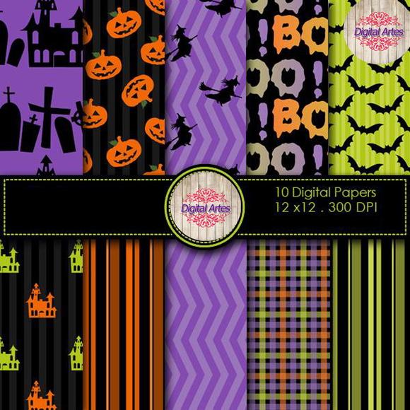 Kit Digital Papéis Dia Das Bruxas (Halloween)