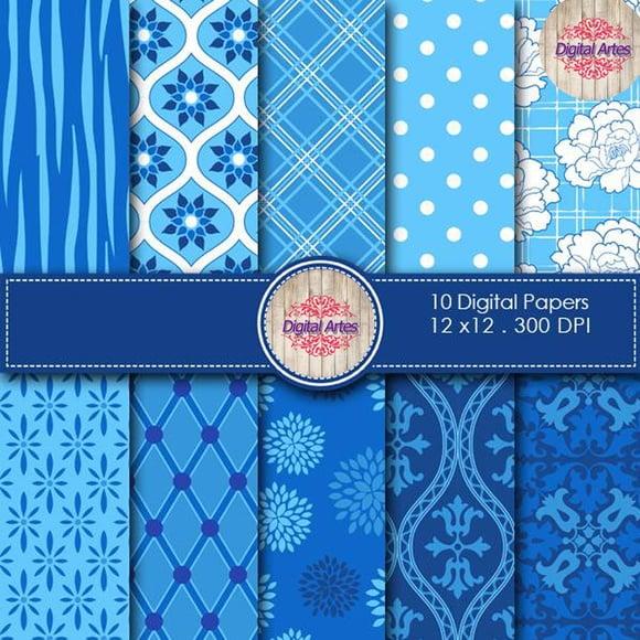 Kit Digital Papéis Azul