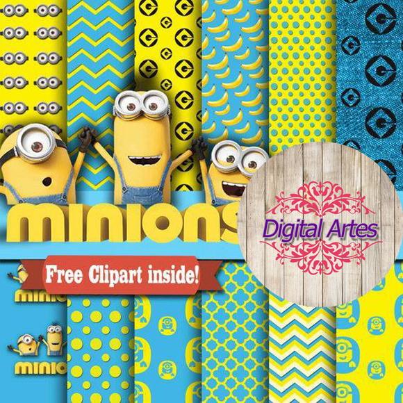Kit Digital Papéis Minions/