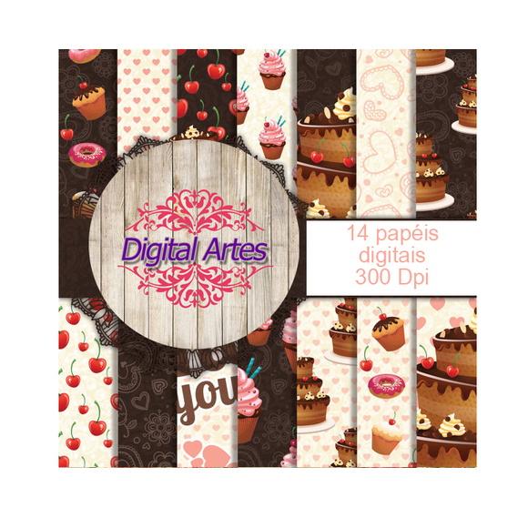 Kit Digital Papéis Chocolate