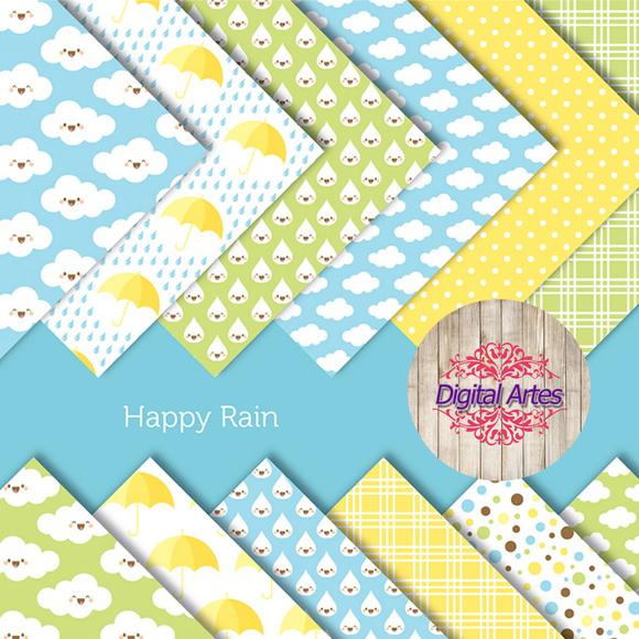 Kit Digital Papéis Chuva