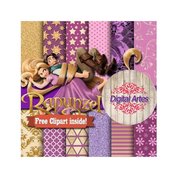 Kit Digital Papéis Rapunzel