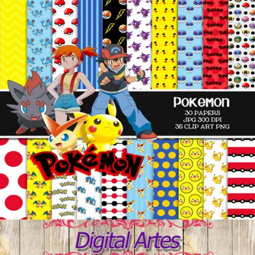 Kit Digital Papéis Pokemon