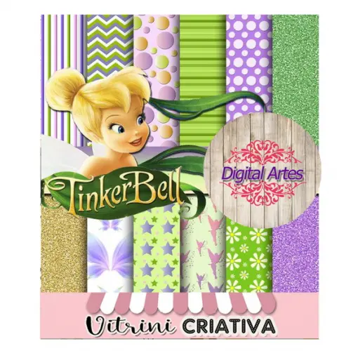 Kit Digital Papéis Tinker Bell