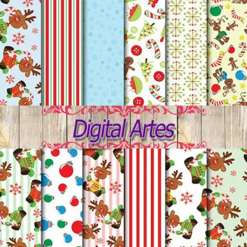 Kit Digital Papéis de Natal