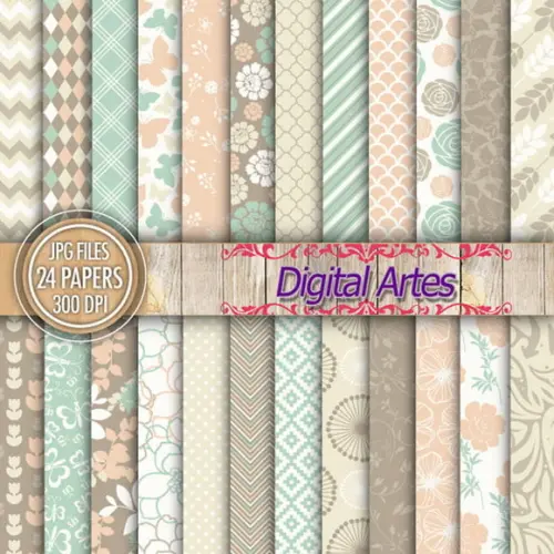 Kit Digital Papéis Florais