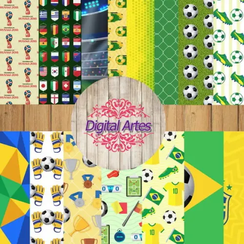 Kit Digital Papéis Copa do Mundo Brasil