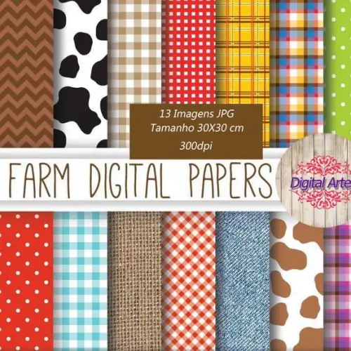 Kit Digital Papéis Fazenda