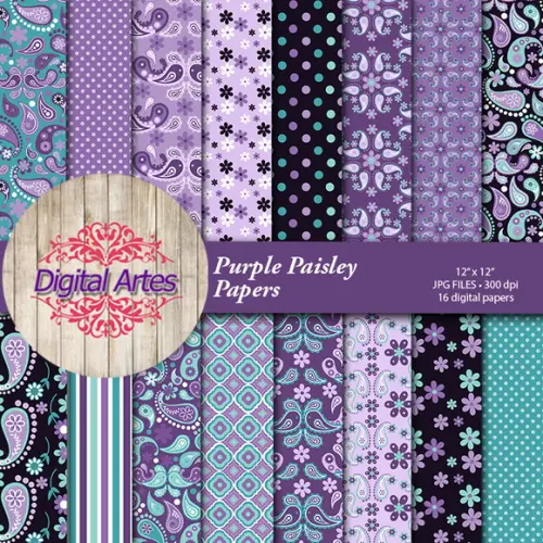 Kit Digital Papéis Roxo