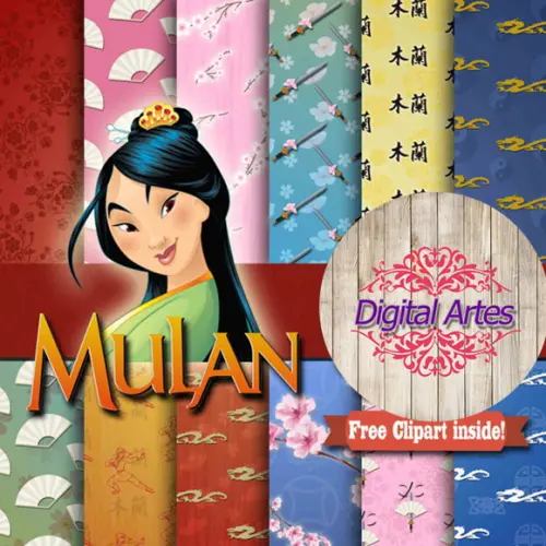 Kit Digital Papéis Mulan