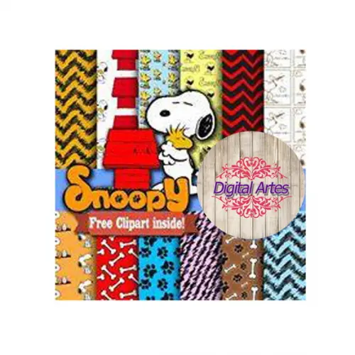 Kit Digital Papéis Snoopy