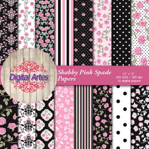 Kit Digital Papéis Florais Rosa