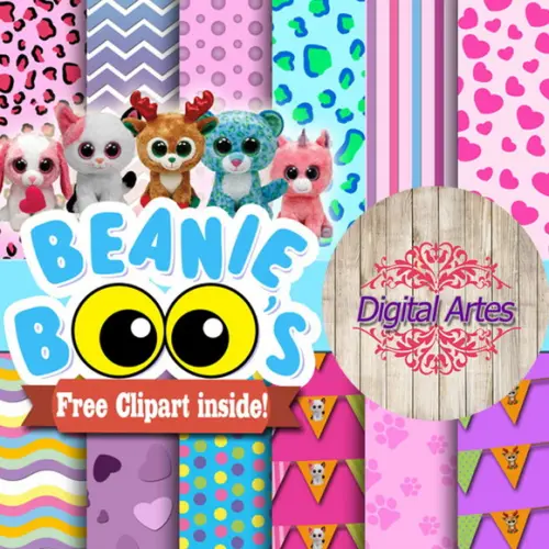 Kit Digital Papéis Beanies Boos