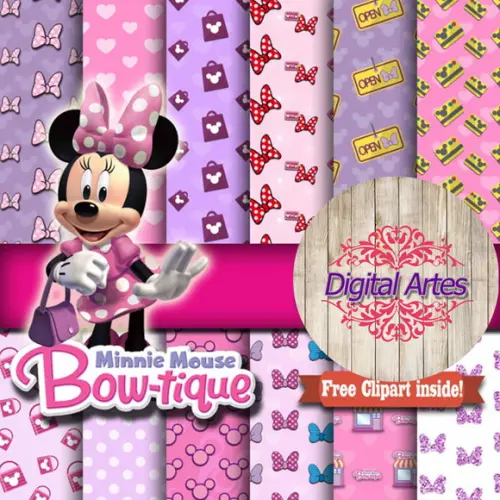Kit Digital Papéis Minnie