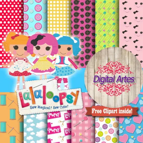 Kit Digital Papéis Lalaloopsy