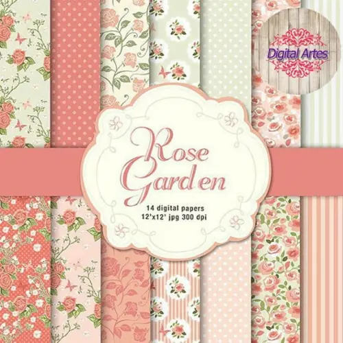 Kit Digital Papéis Florais Rosa