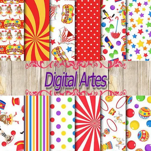 Kit Digital Papéis Circo
