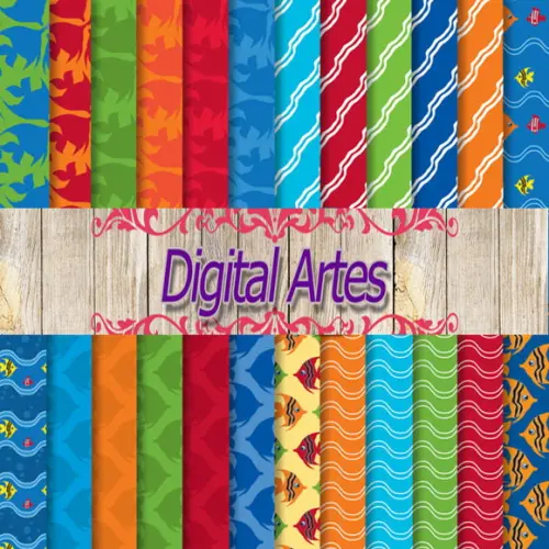 Kit Digital Papéis Mar