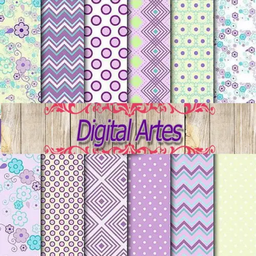 Kit Digital Papéis Roxo