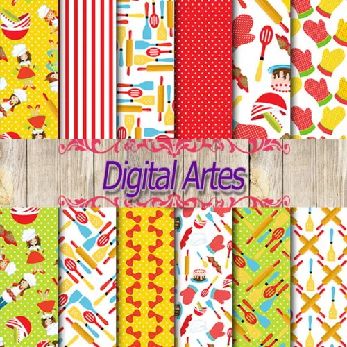 Kit Digital Papéis Cozinha