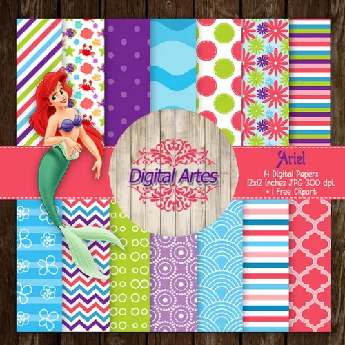 Kit Digital Papéis Ariel