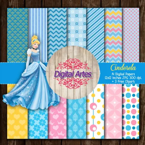 Kit Digital Papéis Cinderela