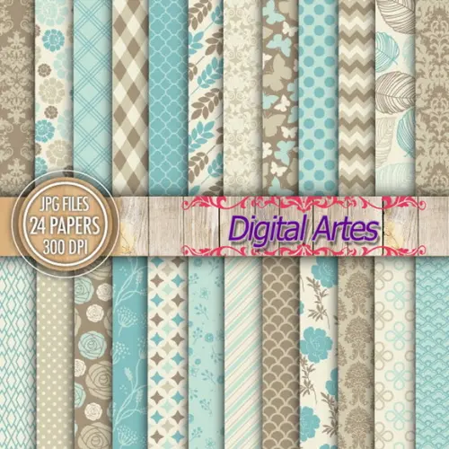 Kit Digital Papéis Florais
