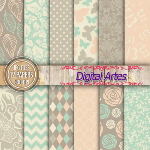 Kit Digital Papéis Florais