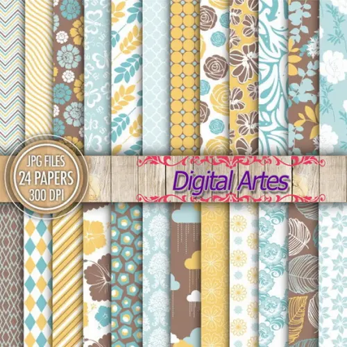 Kit Digital Papéis Florais