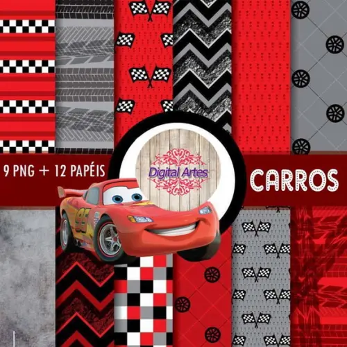 Kit Digital Papéis Carros