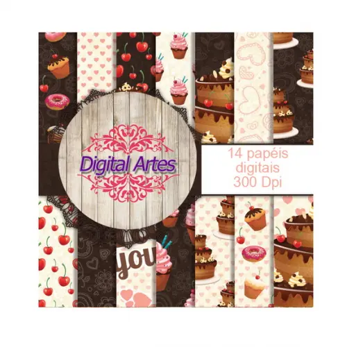 Kit Digital Papéis Chocolate
