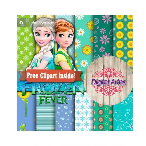 Kit Digital Papéis Frozen Fever