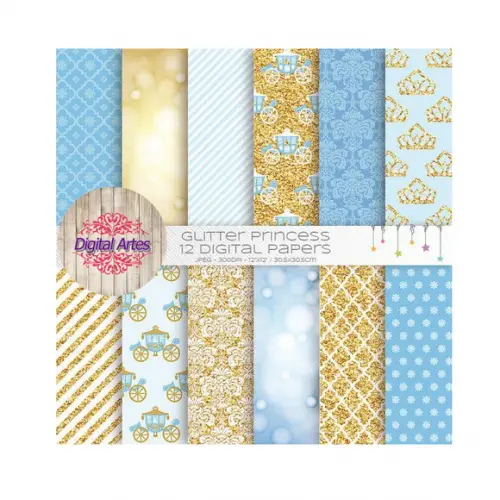 Kit Digital Papéis Princesas Mod:03