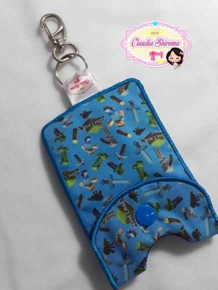 Chaveiro porta álcool em gel