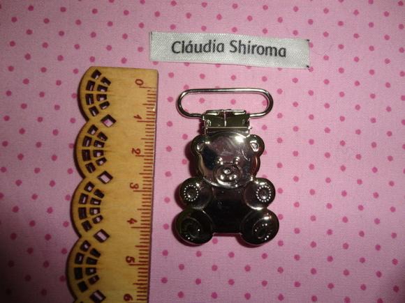 Clips prendedor de chupetas metal urso